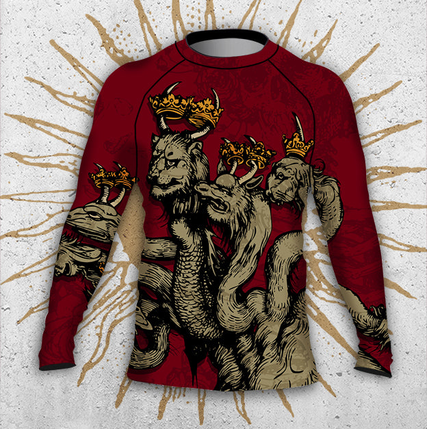 Men's : RED "Training for the Apocalypse since 1333" : Rashguard