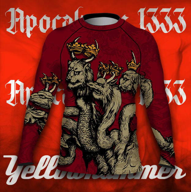 Men's : RED "Training for the Apocalypse since 1333" : Rashguard