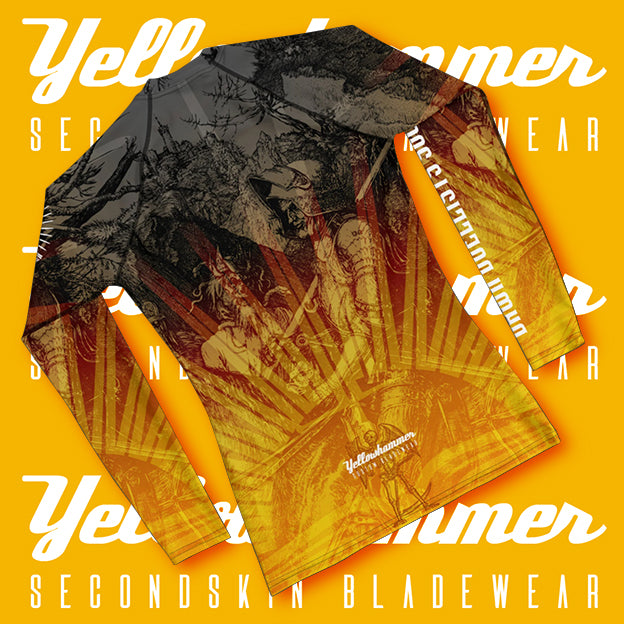 Women's Yellowhammer Custom Rashguard : Dawn Duellists Society, Knight, Death and the Devil :