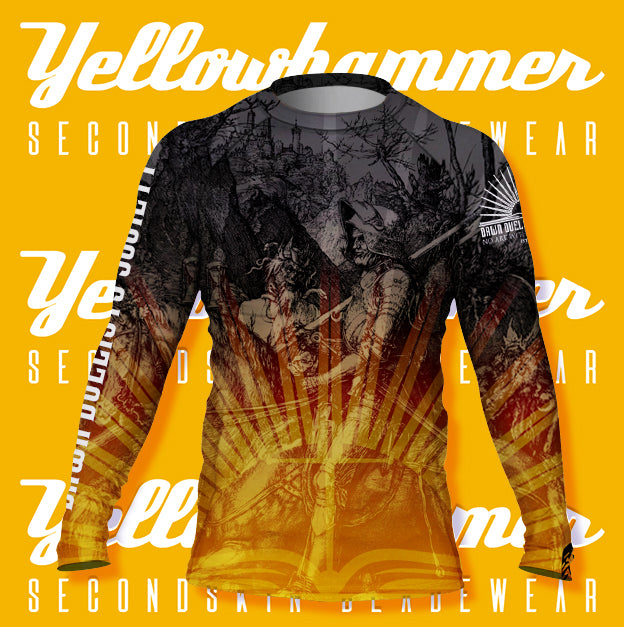 Men's Yellowhammer Custom Rashguard : Dawn Duellists Society, Knight, Death and the Devil :