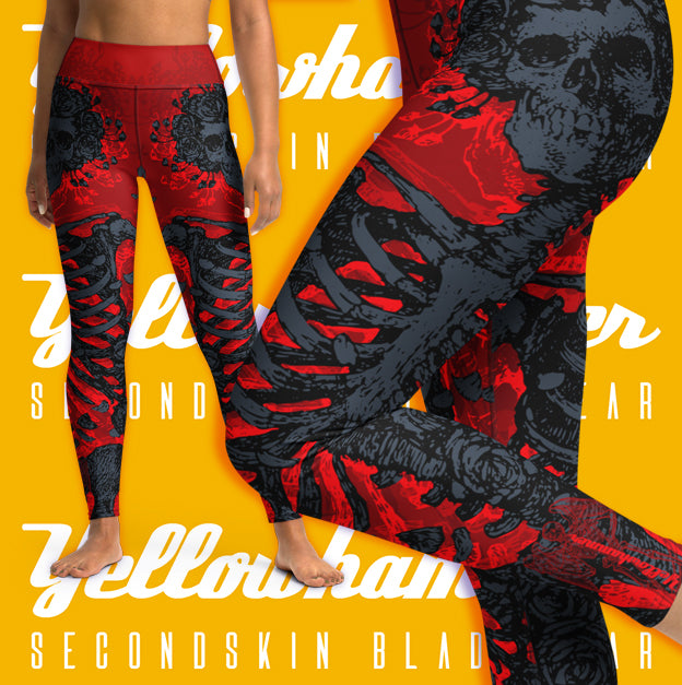 Women's : Skeleton and Roses : Yoga Leggings