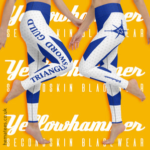 Women's Yellowhammer blue Triangle Sword Guild Yoga Leggings