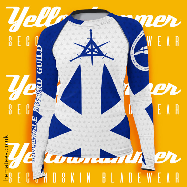 Women's Yellowhammer Custom Triangle Sword Guild blue rashguard