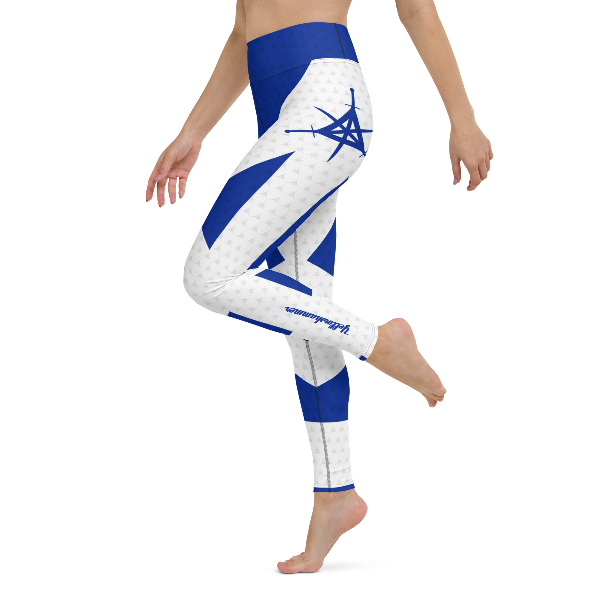 Women's Yellowhammer blue Triangle Sword Guild Yoga Leggings