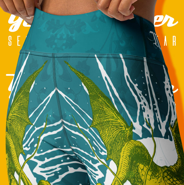 Women's : Jabberwocky, Mythcal Beast : Yoga Leggings