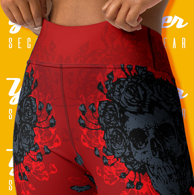 Women's : Skeleton and Roses : Yoga Leggings