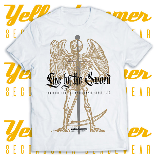 HEMA White Streetwear : Live by the sword : Unisex T-shirt
