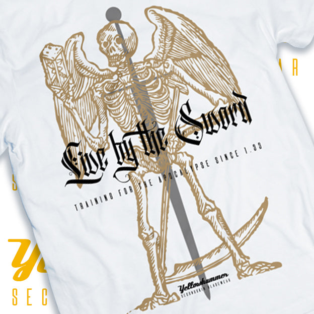 HEMA White Streetwear : Live by the sword : Unisex T-shirt