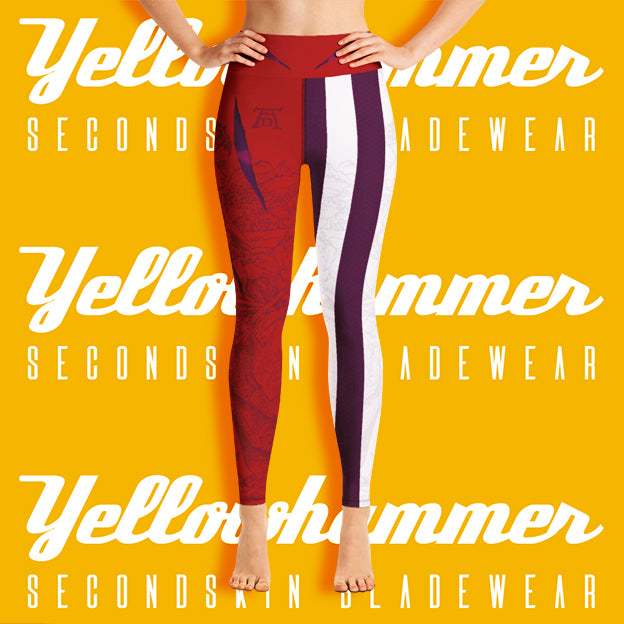 Women's : Red and Purple Goliath : Yoga Leggings