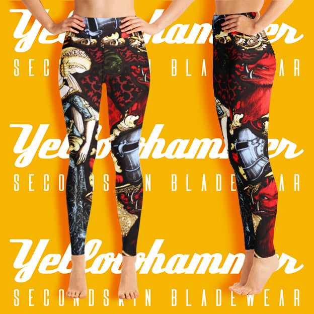 Women's Yellowhammer The Lady and the Red Boar Stained Glass leggings