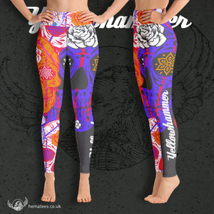 Women's Yellowhammer: Day of the Dead leggings - Hematees